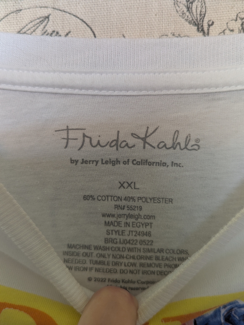 White Frida Kahlo Short Sleeve Tee Size XXL - Picture 3 of 4